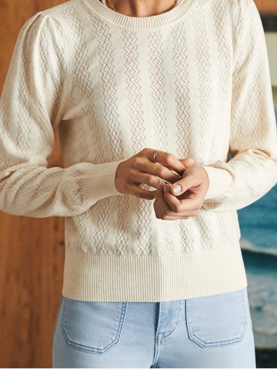 Faherty Sweaters - Faherty Pointelle Lola Sweater 100% cotton
